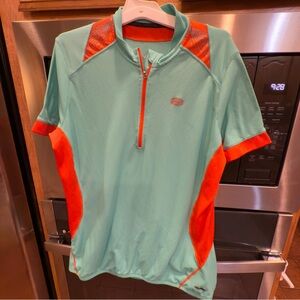 Sugoi‎ - Ice Jersey Xl   teal and coral/half zip